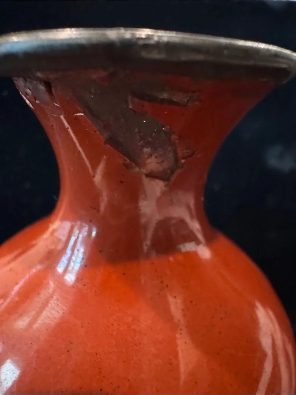 Vintage/Antique Japanese Red Dragon Cloisonné Vase AS-IS
